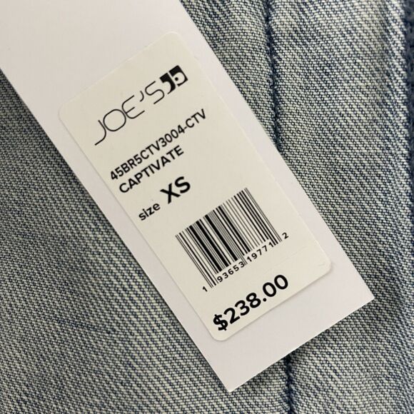 Joe’s Denim Overalls Size Extra Small Captivate Wide Leg Cropped Raw Hem - Picture 8 of 9